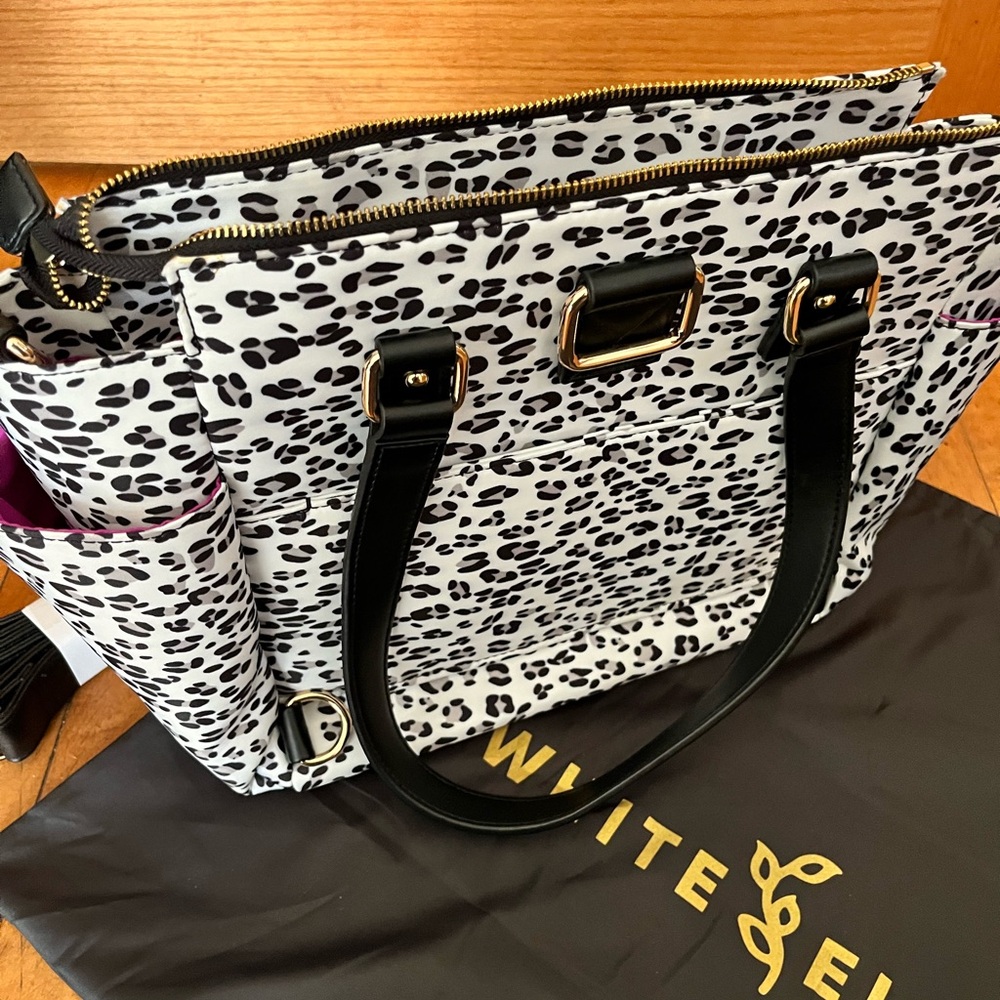 White Elm Leopard Print Tote - Black and White - Picture 7 of 12